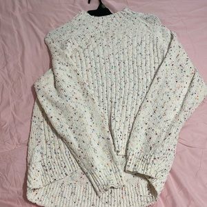 Brand new, white with colorful dots sweater!